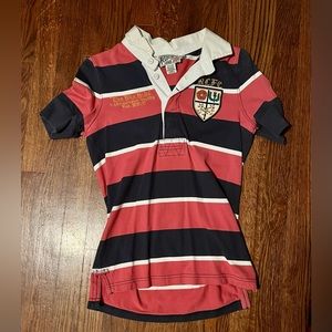 Ralph Lauren Rugby Polo. Red and blue stripes. Size small.